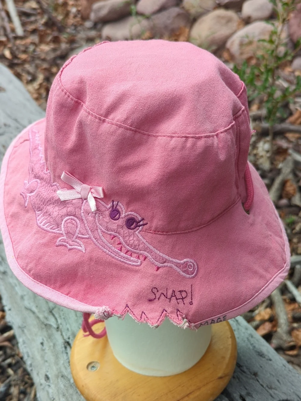 Wallaroo Kids Lids Pink Crocodile Bucket Hat, 2-4yrs